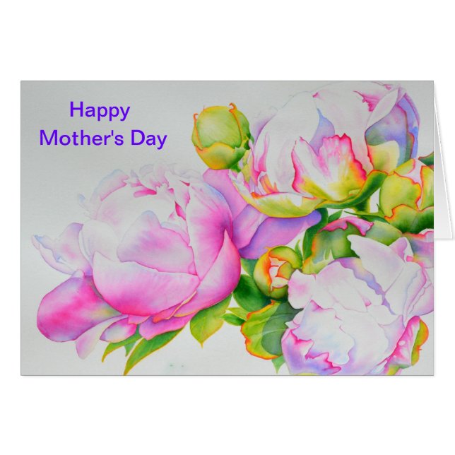 Aquarelle florale classique et élégante de pivoine (Devant horizontal)