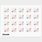 Aquarelle Florale Colibris Favorisant Sticker (Feuille)