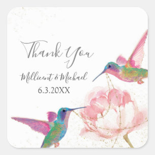 Aquarelle Florale Colibris Favorisant Sticker
