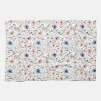 Aquarelle florale colorée Ensemble de serviettes S