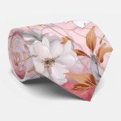 Aquarelle florale de corail rose Cravate botanique (Roulé)