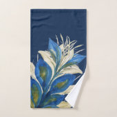 Aquarelle florale de couronne bleu peinte à la mai (Serviette à main)