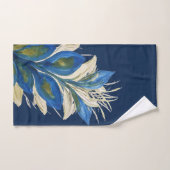 Aquarelle florale de couronne bleu peinte à la mai (Serviette à main)