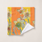 Aquarelle florale de jonquille orange (Gant de toilette)