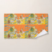 Aquarelle florale de jonquille orange (Serviette à main)