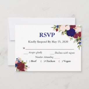 Aquarelle florale de la marine Bourgogne RSVP Mari