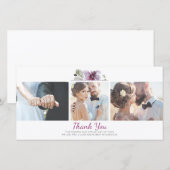 Aquarelle florale de prune 3 Photos Merci Mariage (Devant / Derrière)