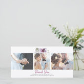 Aquarelle florale de prune 3 Photos Merci Mariage (Debout devant)