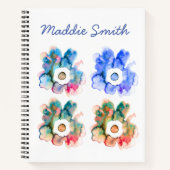 Aquarelle florale dessinée à la main carnet d'art (Devant)