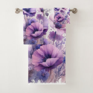 Aquarelle florale d'Hibiscus pourpre