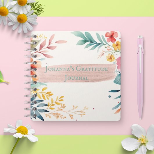 Aquarelle florale du Journal de Gratitude personna