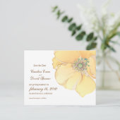 Aquarelle florale Enregistrer la date Carte postal (Debout devant)