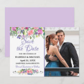 Aquarelle florale Enregistrer le Carte photo de da (Devant / Derrière)