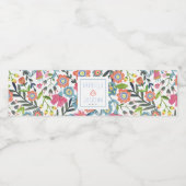 Aquarelle Florale | Étiquette d'eau personnalisé (Étiquettes simples)