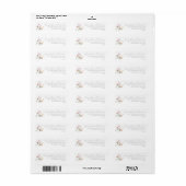 Aquarelle Florale Étiquette rose pâle (Feuille entière)