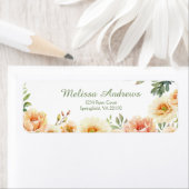 Aquarelle florale Étiquettes d'adresse de retour (En situation)