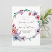 Aquarelle Florale Faire-part de mariage (Debout devant)