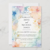 Aquarelle florale Faire-part de mariage Abstrait (Devant)