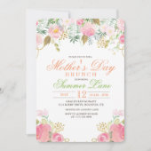 Aquarelle florale Fête des mères Invitation Brunch (Devant)