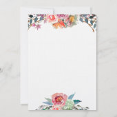 Aquarelle florale filles invitation anniversaire (Dos)