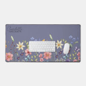 Aquarelle Florale Fleur sauvage Gris pourpre (Clavier et souris)