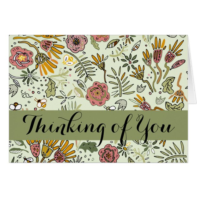 Aquarelle Florale Fleurs d'abeille Élégante Modern (Devant horizontal)