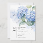 Aquarelle florale Hydrangea Faire-part de mariage (Devant)