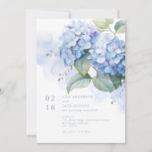 Aquarelle florale Hydrangea Faire-part de mariage (Devant)