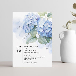 Aquarelle florale Hydrangea Faire-part de mariage