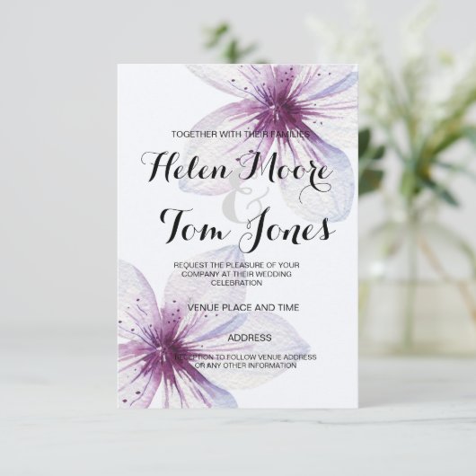 aquarelle florale Invitation (Debout devant)