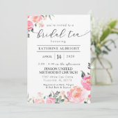 Aquarelle Florale Invitation thé nuptiale (Debout devant)