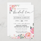 Aquarelle Florale Invitation thé nuptiale (Devant / Derrière)