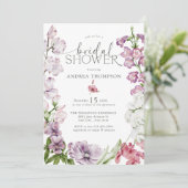 Aquarelle Florale Invitations de douche nuptiale (Debout devant)