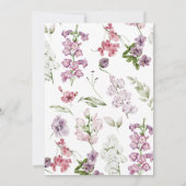 Aquarelle Florale Invitations de douche nuptiale (Dos)