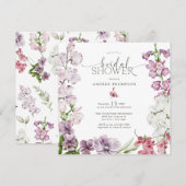 Aquarelle Florale Invitations de douche nuptiale (Devant / Derrière)