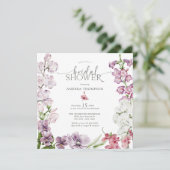 Aquarelle Florale Invitations de douche nuptiale (Debout devant)