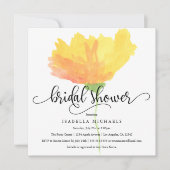 Aquarelle florale jaune| Invitation Fête de l'mari (Devant)