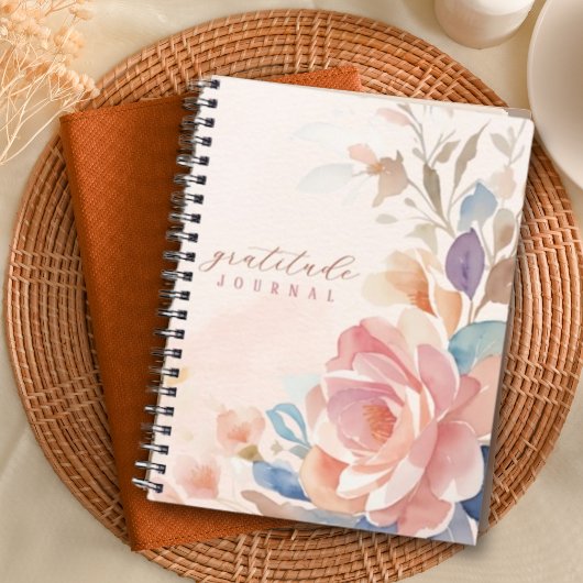 Aquarelle florale Journal de Gratitude personnalis