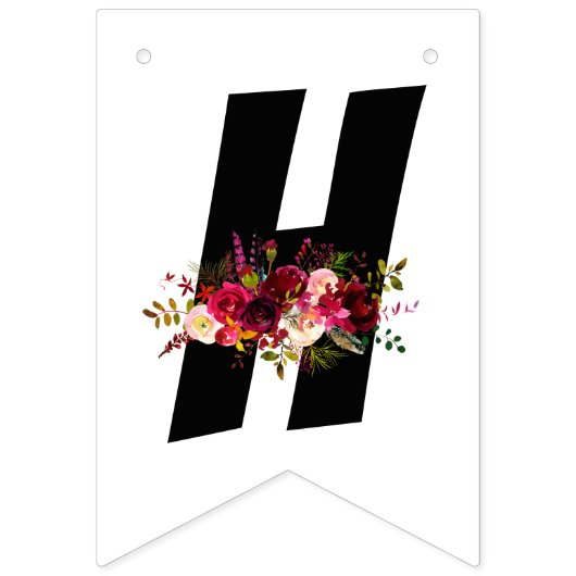 aquarelle florale, joyeux anniversaire, BANNIÈRE D (Deuxième drapeau)