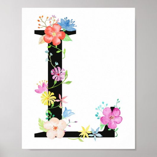 Aquarelle Florale L Poster (Devant)