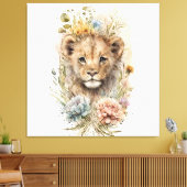 Aquarelle florale lionceau Toile Mur Art (Insitu(Salon))