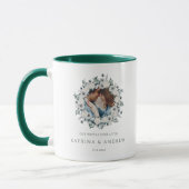 Aquarelle Florale Mariage Photo Mug (Gauche)