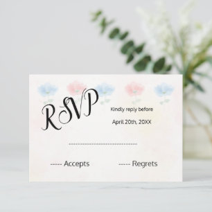 Aquarelle florale mariage RSVP CARD