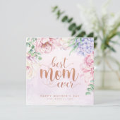 Aquarelle Florale meilleure maman jamais Carte pho (Debout devant)