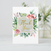 Aquarelle florale moderne Elégant Merci chic (Debout devant)