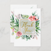 Aquarelle florale moderne Elégant Merci chic (Devant / Derrière)