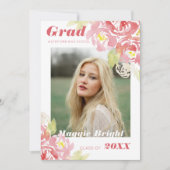 Aquarelle florale moderne Faire-part graduée (Devant)