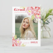 Aquarelle florale moderne Faire-part graduée (Debout devant)