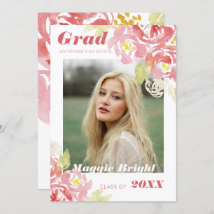 Aquarelle florale moderne Faire-part graduée