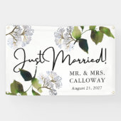 Aquarelle Florale Moderne Juste Marié Bannière voi (Horizontal)